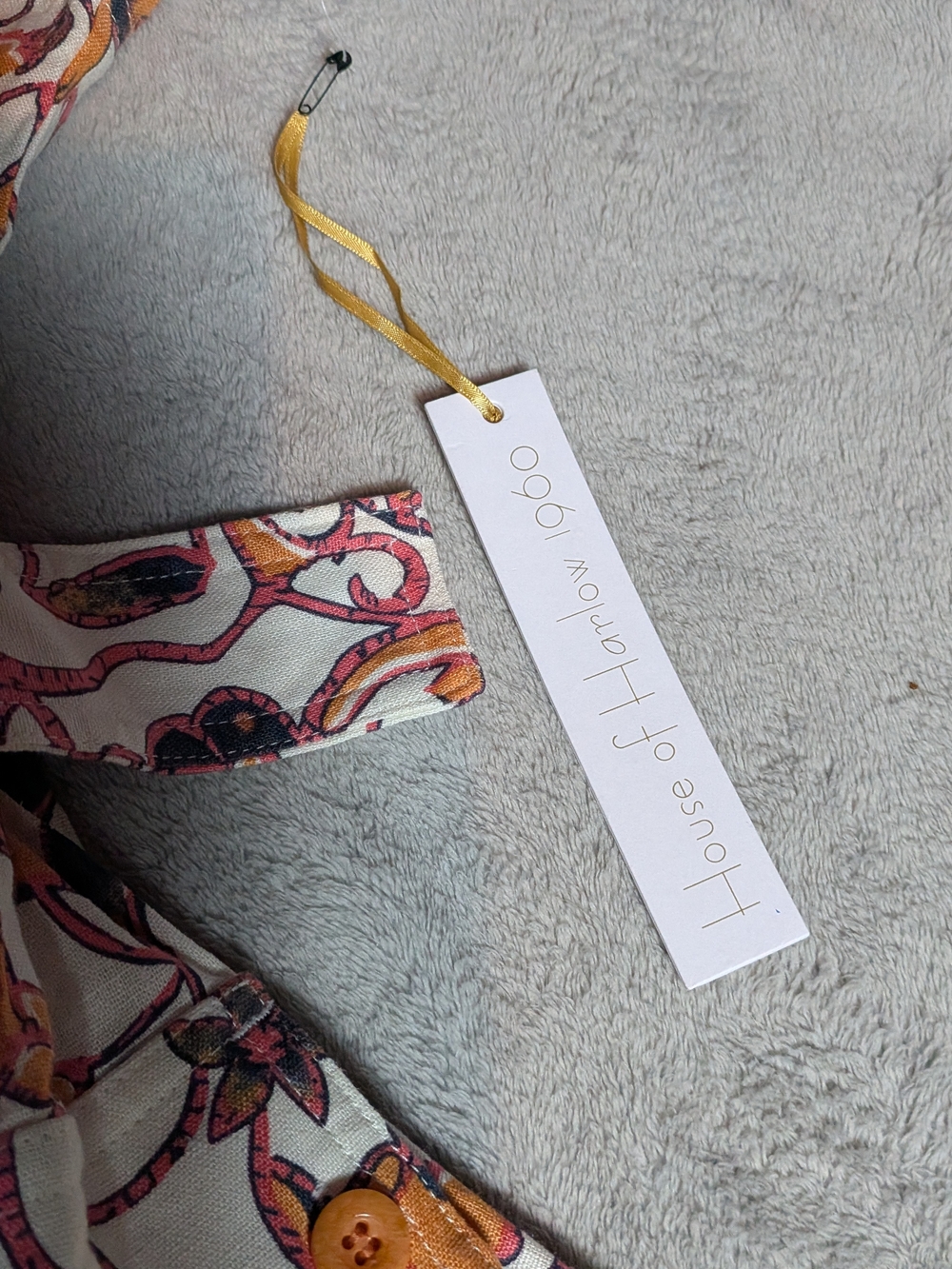 House of Harlow 1960 Floral Romper in White, Mustard & Burgundy - Picture 4 of 7
